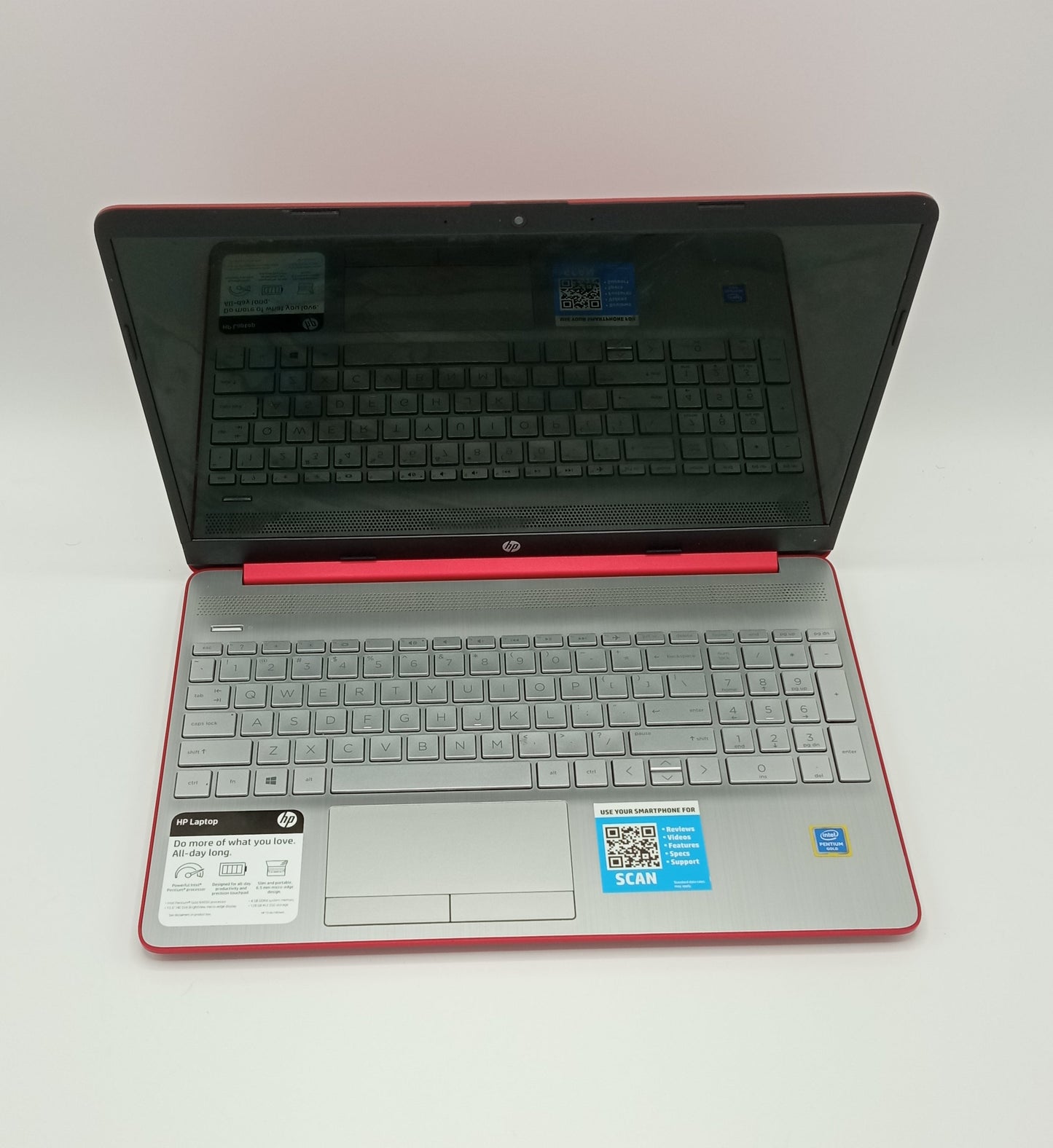 HP Laptop 15 - dw1xxx | 15 Inches | Pentium Gold 2.4Ghz Processor | 6th Generation | 4GB Ram | 128GB SSD | Red | Used