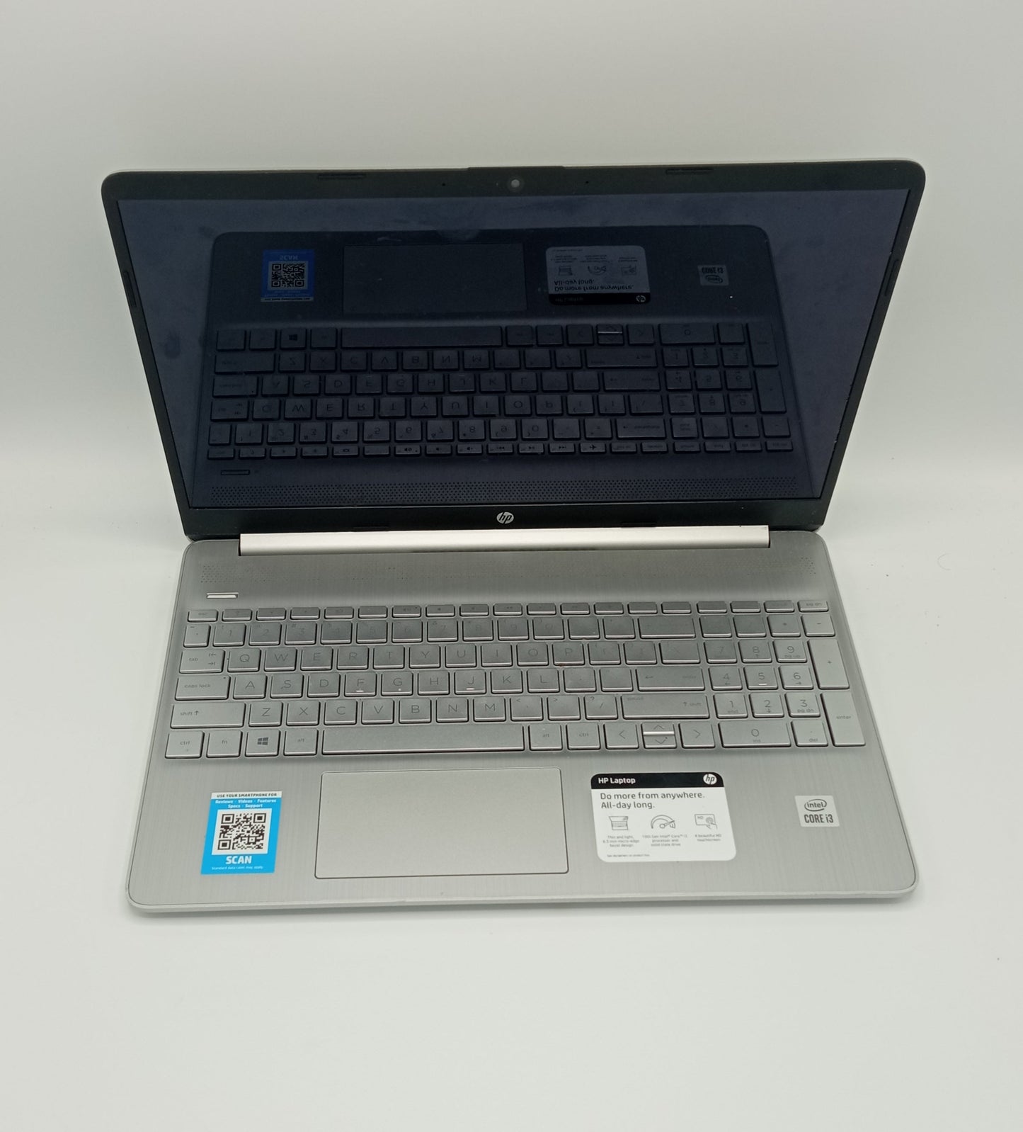 HP Laptop 15-dy1xxx | 15 Inches | Touch | Intel Core i3 1.2 GHz | 10th Generation | 4GB Ram | 256GB SSD | Silver | Used