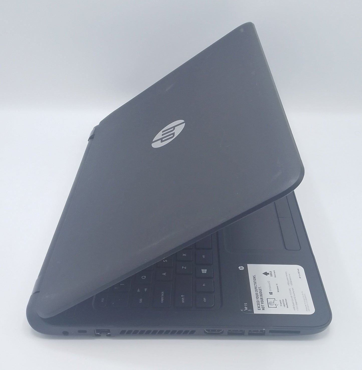 HP Notebook 15 Touch (15-f387wm) | 15 Inches | AMD Quad-Core A8-7410 APU Processor | 4GB Ram | 500GB Storage | Black | Used